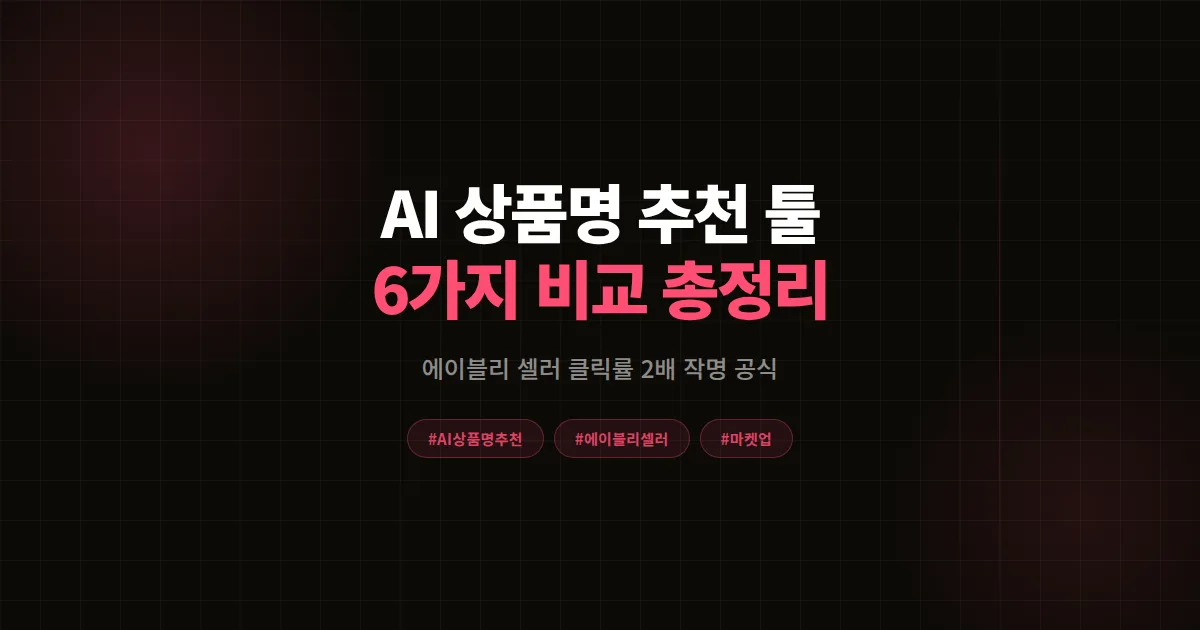 AI 상품명 추천 툴 6가지 비교 2026, 에이블리 셀러가 클릭률 2배 만든 작명 공식