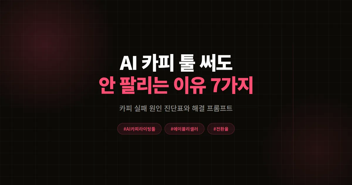 AI 카피 라이팅 툴 써도 안 팔릴 때, 에이블리 셀러 카피 실패 원인 7가지 진단과 해결법