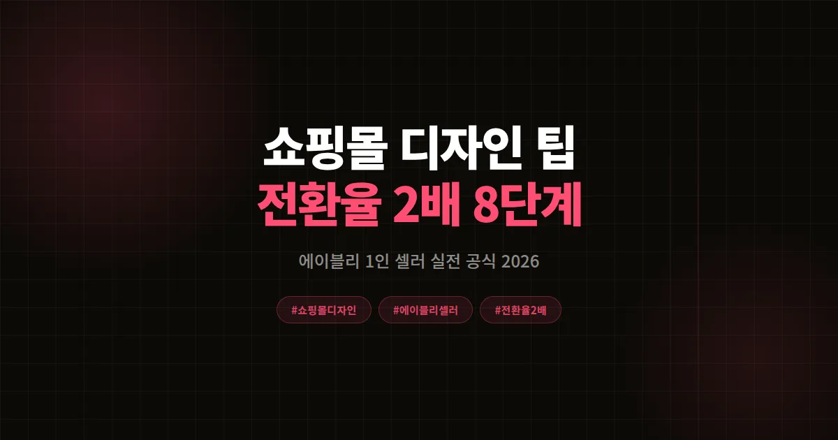 쇼핑몰 디자인 팁 7가지 완벽가이드, 에이블리 1인 셀러 전환율 2배 만든 8단계 공식