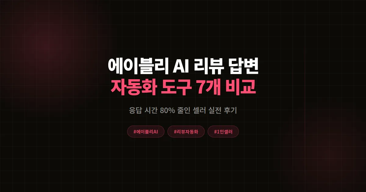 에이블리 AI 리뷰 답변 자동화 도구 7가지 비교, 1인 셀러가 응답 시간 80% 줄인 실전 후기