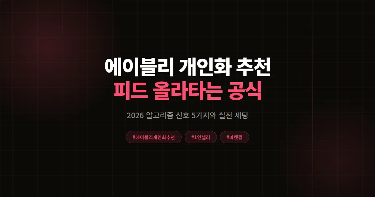 에이블리 개인화 추천 노출 원리 총정리 2026, 1인 셀러가 추천 피드 올라탄 7단계 공식