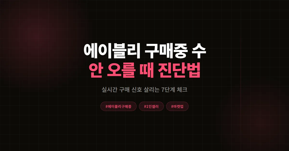 에이블리 구매중 수 올리기 안 될 때, 실시간 구매 신호 살린 1인 셀러 7단계 진단법