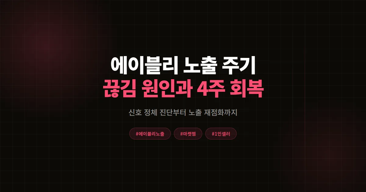 에이블리 노출 주기 끊겼을 때 살리는 법, 원인 진단 6가지와 4주 회복 플랜 총정리 2026