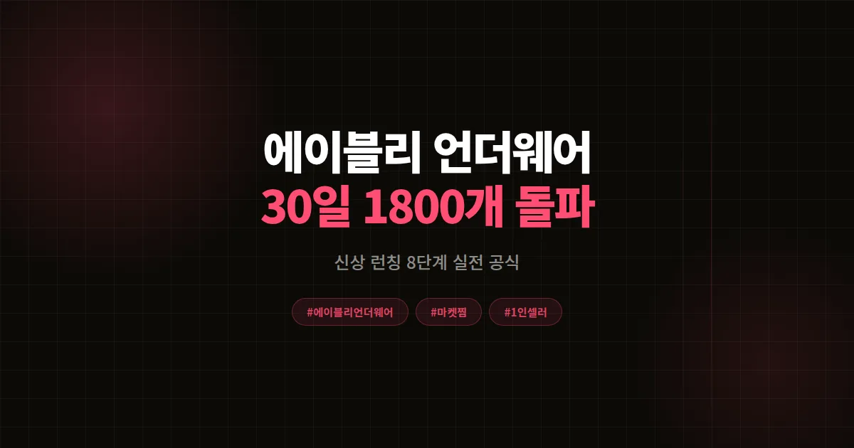 에이블리 언더웨어 신상 런칭 30일 만에 마켓찜 1,800개 모은 8단계 실전 공식