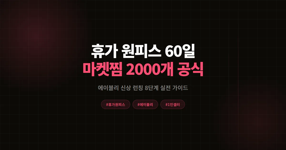 휴가 원피스 여름 성수기 공략, 에이블리 셀러 60일 마켓찜 2,000개 만든 8단계 공식